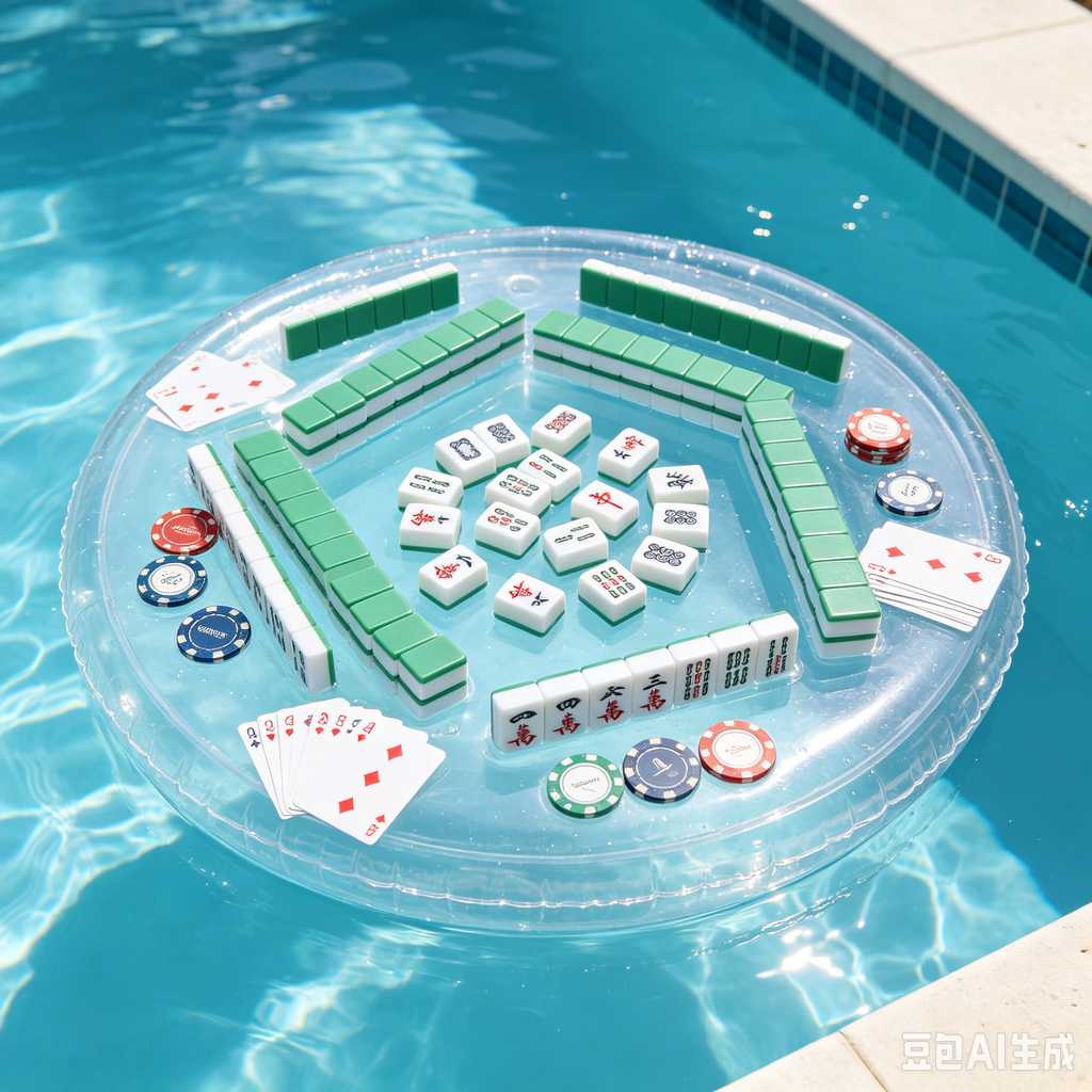 mahjong set with dice and chips